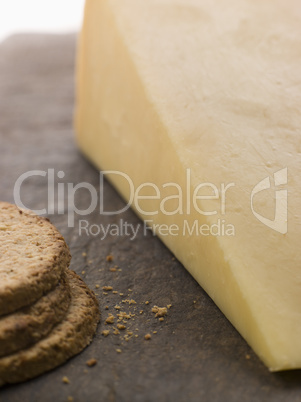 Wedge of Mature Cheddar with Oatmeal Biscuits