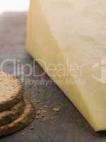 Wedge of Mature Cheddar with Oatmeal Biscuits
