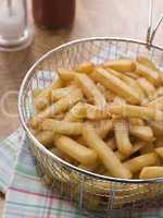 Chips in a Deep Frying Basket