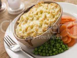 Individual Cottage Pie with Peas and Carrots