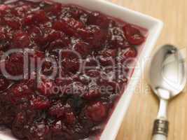 Dish of Cranberry Sauce