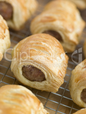 Sausage Rolls on a Cooling Rack