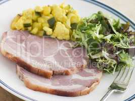 Boiled Collar of Bacon with Piccalilli and Salad