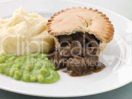 Steak Pie Mash and Mushy Peas