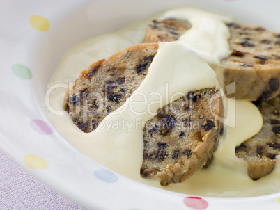 Bowl of Spotted Dick with Custard