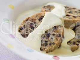 Bowl of Spotted Dick with Custard