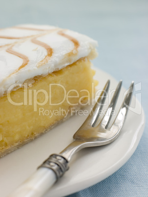 Iced Custard Slice on a plate