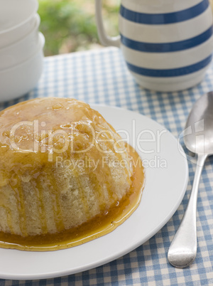 Steamed Syrup Sponge with a jug of Custard