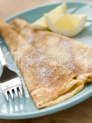 Folded Pancakes with Lemon and Sugar