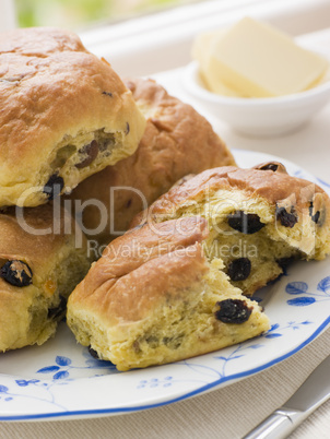 Plate of Saffron Fruit Buns