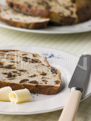Slice of Barm Brack with Butter