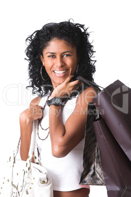 Happy shopping girl