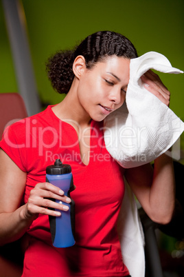 Wiping away the sweat