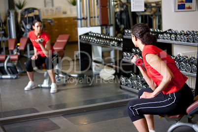 Working out in the gym