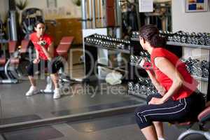 Working out in the gym