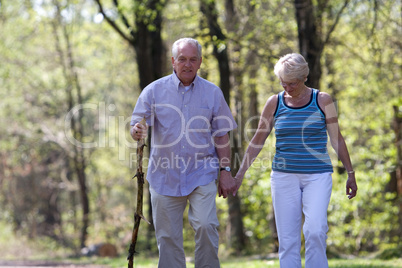 Senior couple walking