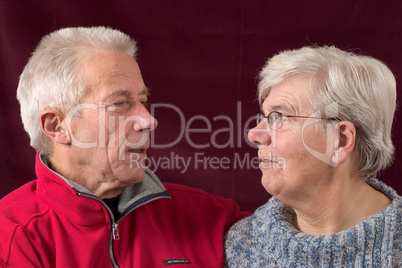 Senior couple looking at eachother