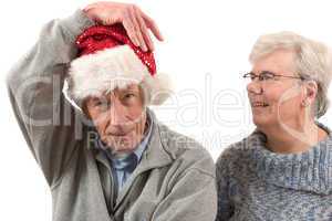 lustiges Seniorenpaar