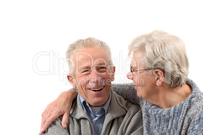 Older couple having a laugh