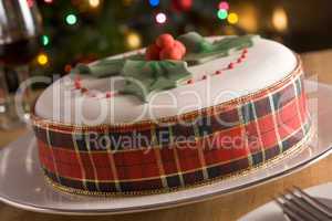 Decorated Christmas Fruit Cake