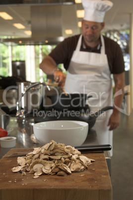 Stirring the food