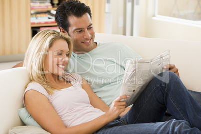 Couple on sofa at home