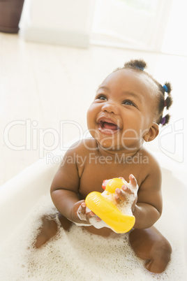 Baby in bubble bath