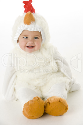 Baby in chicken costume