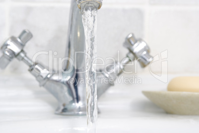 Running bathroom sink