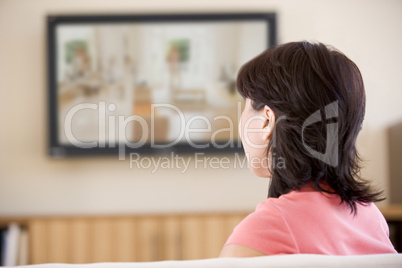 Woman watching television