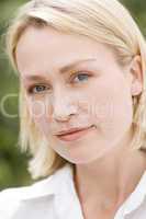 Head shot of woman smiling