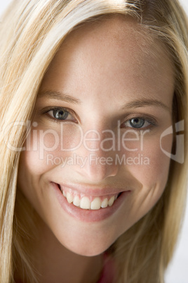 Head shot of woman smiling