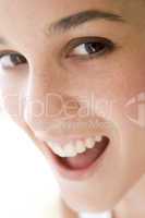 Head shot of woman smiling