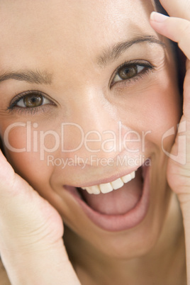 Head shot of woman smiling