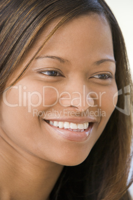 Head shot of woman smiling