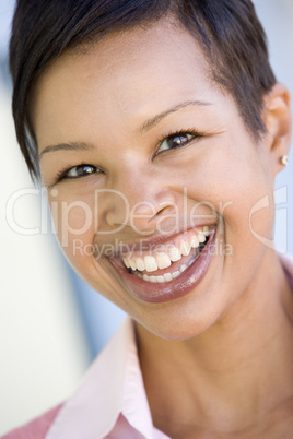 Head shot of woman smiling