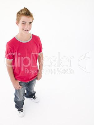 Teenage boy smiling