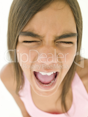 Young girl shouting