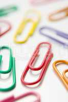 Studio Shot Of Multi Colored Paperclips