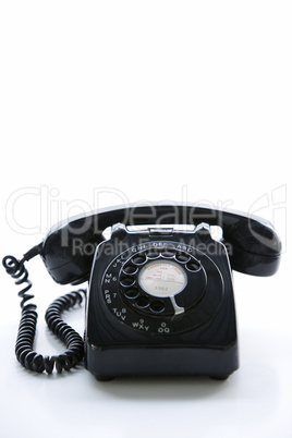 Studio Shot Of A Black Rotary Phone