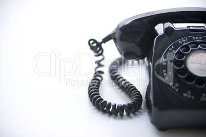 Studio Shot Of A Black Rotary Phone