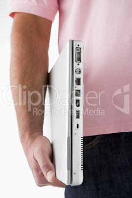 Man Holding Laptop