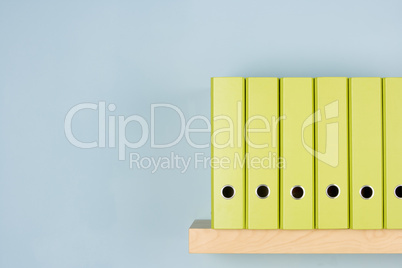 Row Of Green Ring Binders