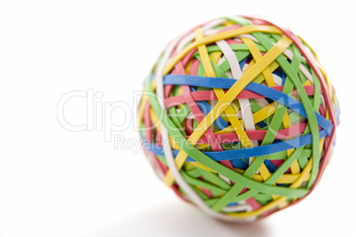 Rubber Band Ball Sitting On Desk