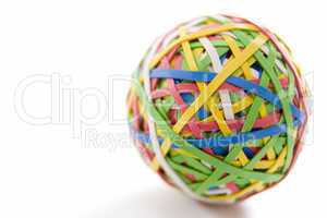 Rubber Band Ball Sitting On Desk