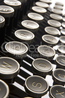 Close Up Of Old Fashioned Typewriter Keys