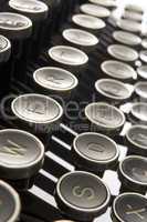 Close Up Of Old Fashioned Typewriter Keys