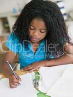 Young Girl Doing Homework