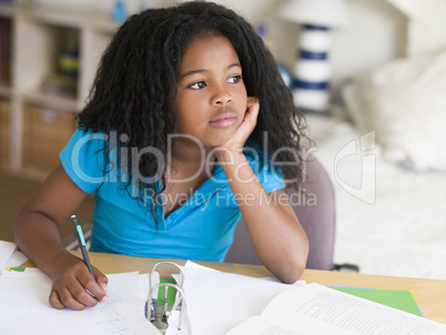 Young Girl Doing Homework