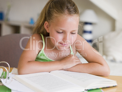 Young Girl Doing Her Homework